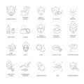 Cosmetology beauty and spa procedure isolated outline icons