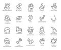 Cosmetology line icons set. 20 outline logos isolated. Beauty therapy, bodycare, healthcare, wellness treatment symbols