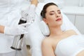 Cosmetology. Woman At Facial Oxygen Cryotherapy At Beauty Centre Royalty Free Stock Photo