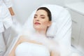 Cosmetology. Woman At Facial Oxygen Cryotherapy At Beauty Centre