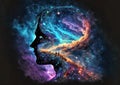 Cosmic art, universe mind, galaxy brain Royalty Free Stock Photo