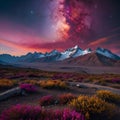 Cosmic Ascendancy: A Journey Through Celestial Peaks Royalty Free Stock Photo