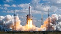 Cosmic Ascent: Witness the Power of a Rocket Launch Royalty Free Stock Photo