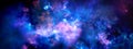 Cosmic background with shining stars and bright nebulae