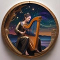 A cosmic bard, strumming an otherworldly harp, weaving melodies that resonate across the galaxies1