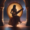 A cosmic bard, strumming an otherworldly harp, weaving melodies that resonate across the galaxies3