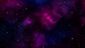 Cosmic black, blue and purple background with stars and nebulae