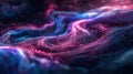 A cosmic blend of purples pinks and blues form mesmerizing swirls on a dark background