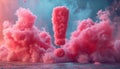 Cosmic burst, an exclamation point in the pink universe Royalty Free Stock Photo