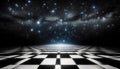 Cosmic Checkered Floor with Distant Starlight Royalty Free Stock Photo