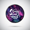 Cosmic circle shape background with motivation quote Royalty Free Stock Photo