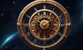 Cosmic Clock Unveiling Time in Space AI Generated