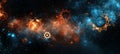 Cosmic Clockwork Gears And Nebulas In A Celestial Tapestry Of Time, Technology, And The Universe,,
