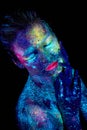 Cosmic close up UV portrait Royalty Free Stock Photo