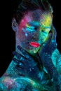 Cosmic close up UV portrait Royalty Free Stock Photo