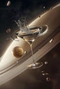 Cosmic Cocktail Splash in Space Scene Generative AI Royalty Free Stock Photo