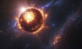 Cosmic Collision: Planet Meets Sun in a Celestial Ballet.