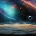 Universe with planets smash cake backdrop Royalty Free Stock Photo