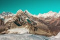 Cosmic coloured View of high Altitude Mountains in Himalaya Royalty Free Stock Photo