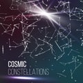 Cosmic Constellations Modern Background Vector. Sparkling Nights Abstract Sky With Stars Royalty Free Stock Photo