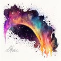 Cosmic cosmos watercolor background. Illustration AI Generative