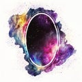 Cosmic cosmos watercolor background. Illustration AI Generative