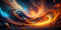A Cosmic Dance of Abstract Flames Surreal Fire and Cosmic Dust Explode in a Vibrant Abstract Painting Royalty Free Stock Photo