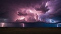_A cosmic dance of forces, where the storm clouds and lightning are partners. Royalty Free Stock Photo