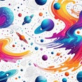 Cosmic Doodle Texture Patterns A Collection of Abstract Space Designs for Digital Artists and Graphic Designers Royalty Free Stock Photo