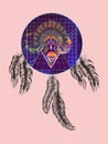 Cosmic Dreamcatcher with indian Royalty Free Stock Photo