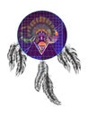 Cosmic Dreamcatcher with indian Royalty Free Stock Photo