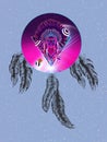 Cosmic Dreamcatcher with indian Royalty Free Stock Photo