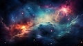 A cosmic dreamscape with swirling galaxies, shooting stars, and colorful nebulas in a technicolor universe by AI generated