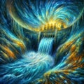Cosmic Energy: Abstract Hydroelectric Power in Motion, generative ai