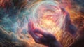 Cosmic Energy Orb in Hands with Healing Modalities