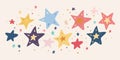 Cosmic Ensemble: Seamless Pattern Featuring Star Clipart of Various Shapes and Sizes Royalty Free Stock Photo
