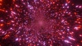 Cosmic environment with millions of pink and red bright lights