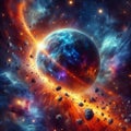 Cosmic Event with Exploding Planet