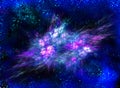 Cosmic explosion bright lilac mysterious gas