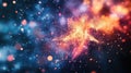 Cosmic explosion creating colorful glowing particles in space Royalty Free Stock Photo