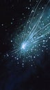 A cosmic explosion of light and particles in a dark space, illustrating energy and motion Royalty Free Stock Photo