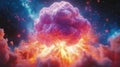Cosmic Explosion, Nebula Burst Royalty Free Stock Photo