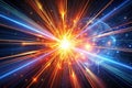 Cosmic explosion, vibrant energy, space, colliding worlds Royalty Free Stock Photo