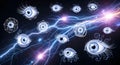 Cosmic Eyes and Electric Energy: A Vision of Consciousness Royalty Free Stock Photo