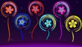 Cosmic flowers on a background of purple sky Royalty Free Stock Photo