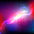 Cosmic galaxy background with nebula, stardust and bright shining stars. Brochures, posters, or banner design. Royalty Free Stock Photo