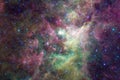 Cosmic galaxy background with nebulae, stardust and bright stars. Royalty Free Stock Photo