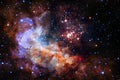 Cosmic galaxy background with nebulae, stardust and bright stars Royalty Free Stock Photo