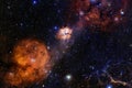 Cosmic galaxy background with nebulae, stardust and bright stars Royalty Free Stock Photo