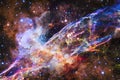 Cosmic galaxy background with nebulae, stardust and bright stars. Elements of this image furnished by NASA Royalty Free Stock Photo